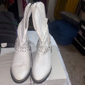 Shyanne White Studded Boots